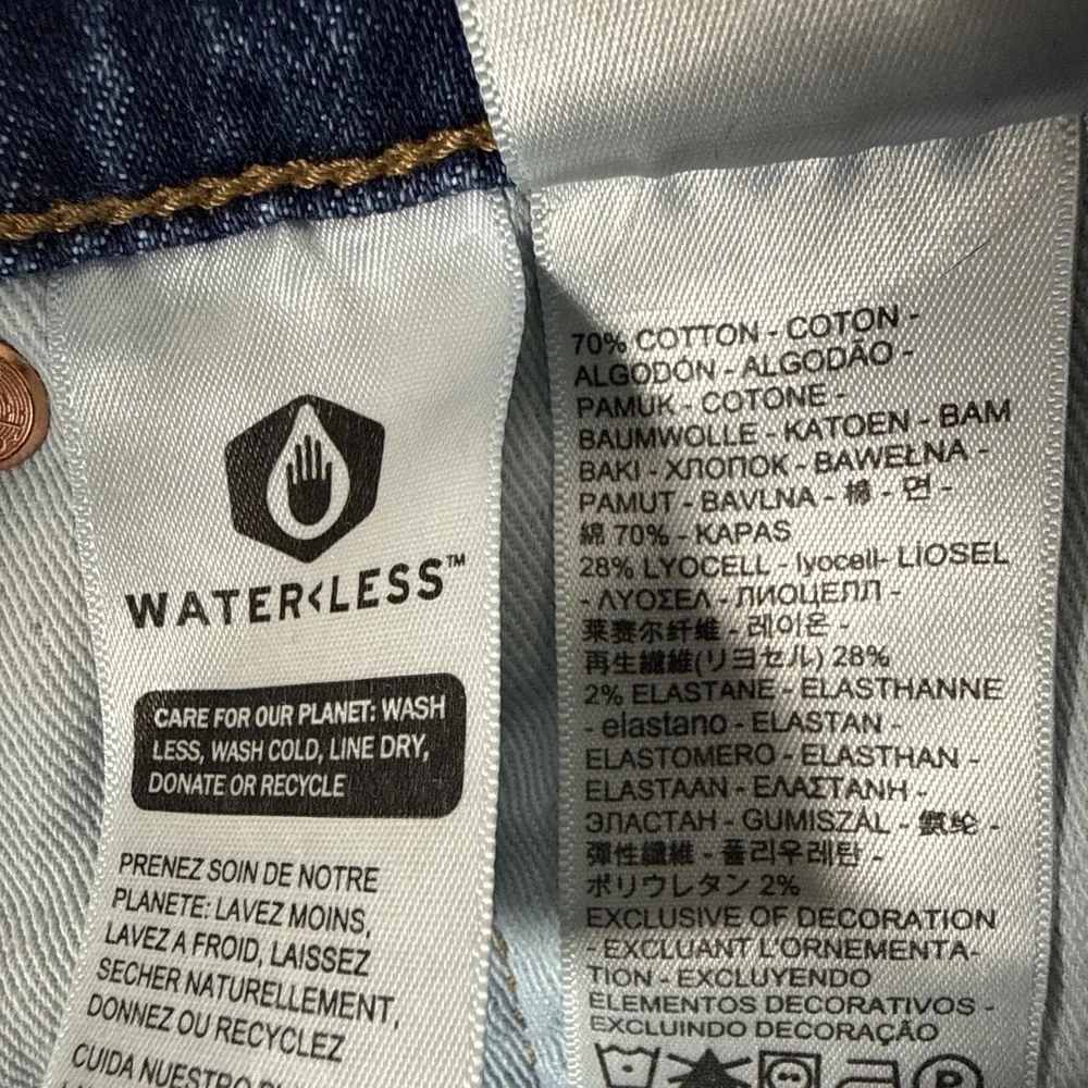 Levi's Slim Straight Dark Blue Jeans with Trans Pride Patch